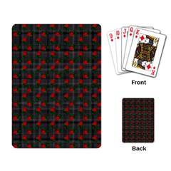 Roses Black Plaid Playing Cards Single Design by snowwhitegirl