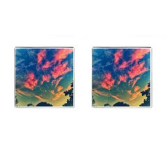 Brushstroke Skies Cufflinks (square) by okhismakingart