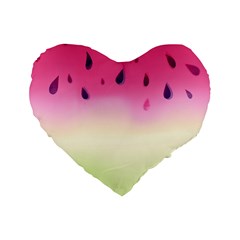 Watermelon Pastel Gradient Pink Watermelon Pastel Gradient Standard 16  Premium Flano Heart Shape Cushions by genx