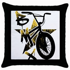 Bmx Throw Pillow Case (black) by Melcu