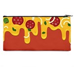 Pizza Topping funny modern yellow melting cheese and pepperonis Pencil Cases Back