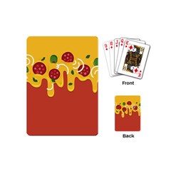 Pizza Topping Funny Modern Yellow Melting Cheese And Pepperonis Playing Cards (mini) by genx