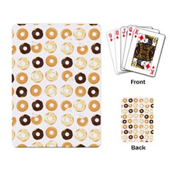 Donuts Pattern With Bites Bright Pastel Blue And Brown Cropped Sweatshirt Playing Cards Single Design by genx