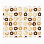 Donuts Pattern With Bites bright pastel blue and brown Cropped Sweatshirt Small Glasses Cloth (2-Side) Front