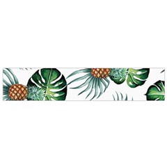 Pineapple Tropical Jungle Giant Green Leaf Watercolor Pattern Small Flano Scarf by genx