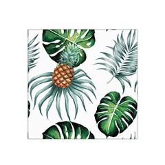 Pineapple Tropical Jungle Giant Green Leaf Watercolor Pattern Satin Bandana Scarf by genx