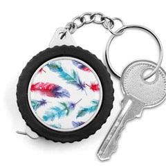 Feathers Boho Style Purple Red And Blue Watercolor Measuring Tape by genx