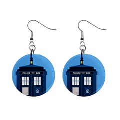 Doctor Who Tardis Mini Button Earrings by Sudhe