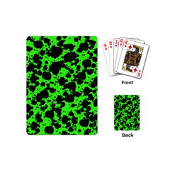 Black And Green Leopard Style Paint Splash Funny Pattern Playing Cards (mini) by yoursparklingshop