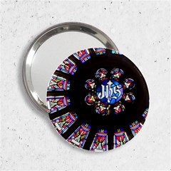 Rosette Stained Glass Window Church 2 25  Handbag Mirrors by Pakrebo