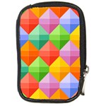 Background Colorful Geometric Triangle Rainbow Compact Camera Leather Case Front