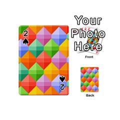 Background Colorful Geometric Triangle Rainbow Playing Cards Double Sided (mini) by HermanTelo