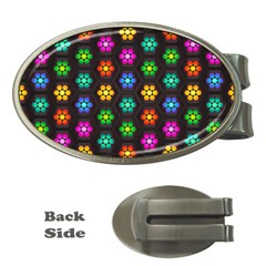 Pattern Background Colorful Design Money Clips (oval)  by HermanTelo