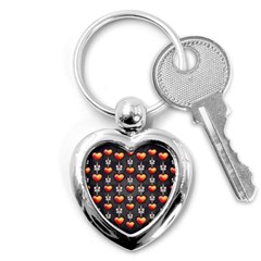 Love Heart Background Valentine Key Chains (heart)  by HermanTelo