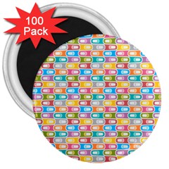 Seamless Pattern Background Abstract Rainbow 3  Magnets (100 Pack) by HermanTelo