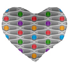 Seamless Pattern Background Abstract Circle Large 19  Premium Flano Heart Shape Cushions by HermanTelo