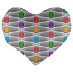 Seamless Pattern Background Abstract Circle Large 19  Premium Flano Heart Shape Cushions Back