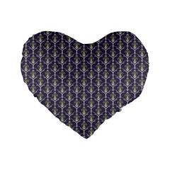 Seamless Pattern Background Fleu Standard 16  Premium Heart Shape Cushions by HermanTelo