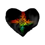Smoke Rainbow Abstract Fractal Standard 16  Premium Heart Shape Cushions Front