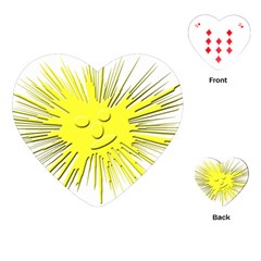 Smilie Sun Emoticon Yellow Cheeky Playing Cards (heart) by HermanTelo