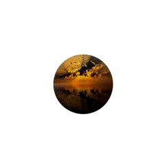 Sunset Reflection Birds Clouds Sky 1  Mini Magnets by HermanTelo