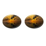 Sunset Reflection Birds Clouds Sky Cufflinks (Oval) Front(Pair)
