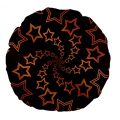 Gold Stars Spiral Chic Large 18  Premium Round Cushions by HermanTelo