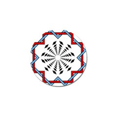 Star Illusion Mandala Golf Ball Marker by HermanTelo