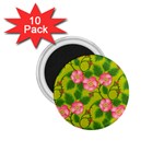 Roses Flowers Pattern Bud Pink 1.75  Magnets (10 pack)  Front