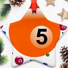 Billiard Ball Ball Game Pink Orange Ornament (star) by HermanTelo