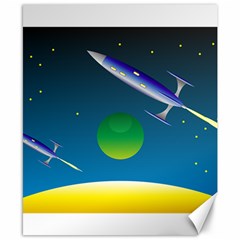 Rocket Spaceship Space Canvas 8  X 10  by HermanTelo