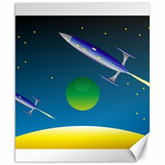 Rocket Spaceship Space Canvas 20  X 24  by HermanTelo