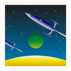 Rocket Spaceship Space Medium Glasses Cloth by HermanTelo