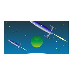 Rocket Spaceship Space Satin Wrap by HermanTelo