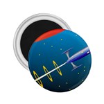 Rocket Spaceship Space Galaxy 2.25  Magnets Front