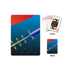 Rocket Spaceship Space Galaxy Playing Cards (mini) by HermanTelo