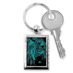 Angry Male Lion Predator Carnivore Key Chain (rectangle) by Sudhe