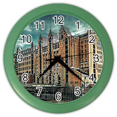 Architecture City Building Travel Color Wall Clock by Pakrebo