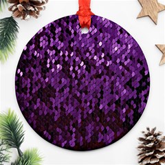 Sequins  White Purple Ornament (round) by Pakrebo