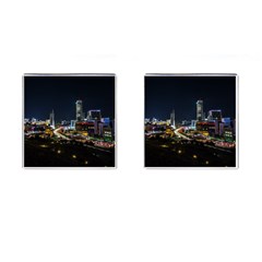 Night City Seoul Travel Korea Sky Cufflinks (square) by Pakrebo