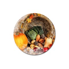 Pumpkin Vegetables Autumn Magnet 3  (round) by Pakrebo