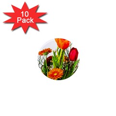 Tulip Gerbera Composites Broom 1  Mini Magnet (10 Pack)  by Pakrebo