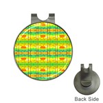 Birds Beach Sun Abstract Pattern Hat Clips with Golf Markers Front