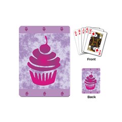 Cupcake Food Purple Dessert Baked Playing Cards (mini) by HermanTelo