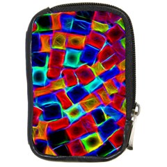 Neon Glow Glowing Light Design Compact Camera Leather Case by HermanTelo