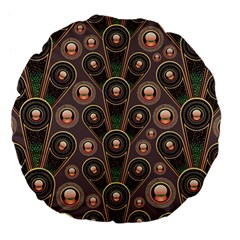 Abstract Pattern Green Large 18  Premium Flano Round Cushions by HermanTelo