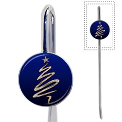 Christmas Tree Grey Blue Book Mark by HermanTelo