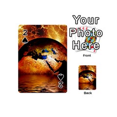 Earth Globe Water Fire Flame Playing Cards Double Sided (mini) by HermanTelo