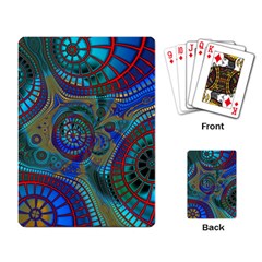 Fractal Abstract Line Wave Playing Cards Single Design by HermanTelo