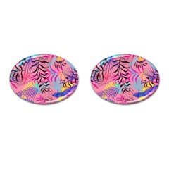 Illustration Reason Leaves Cufflinks (oval) by HermanTelo